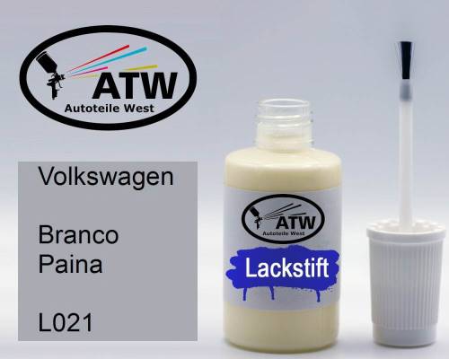 Volkswagen, Branco Paina, L021: 20ml Lackstift, von ATW Autoteile West.